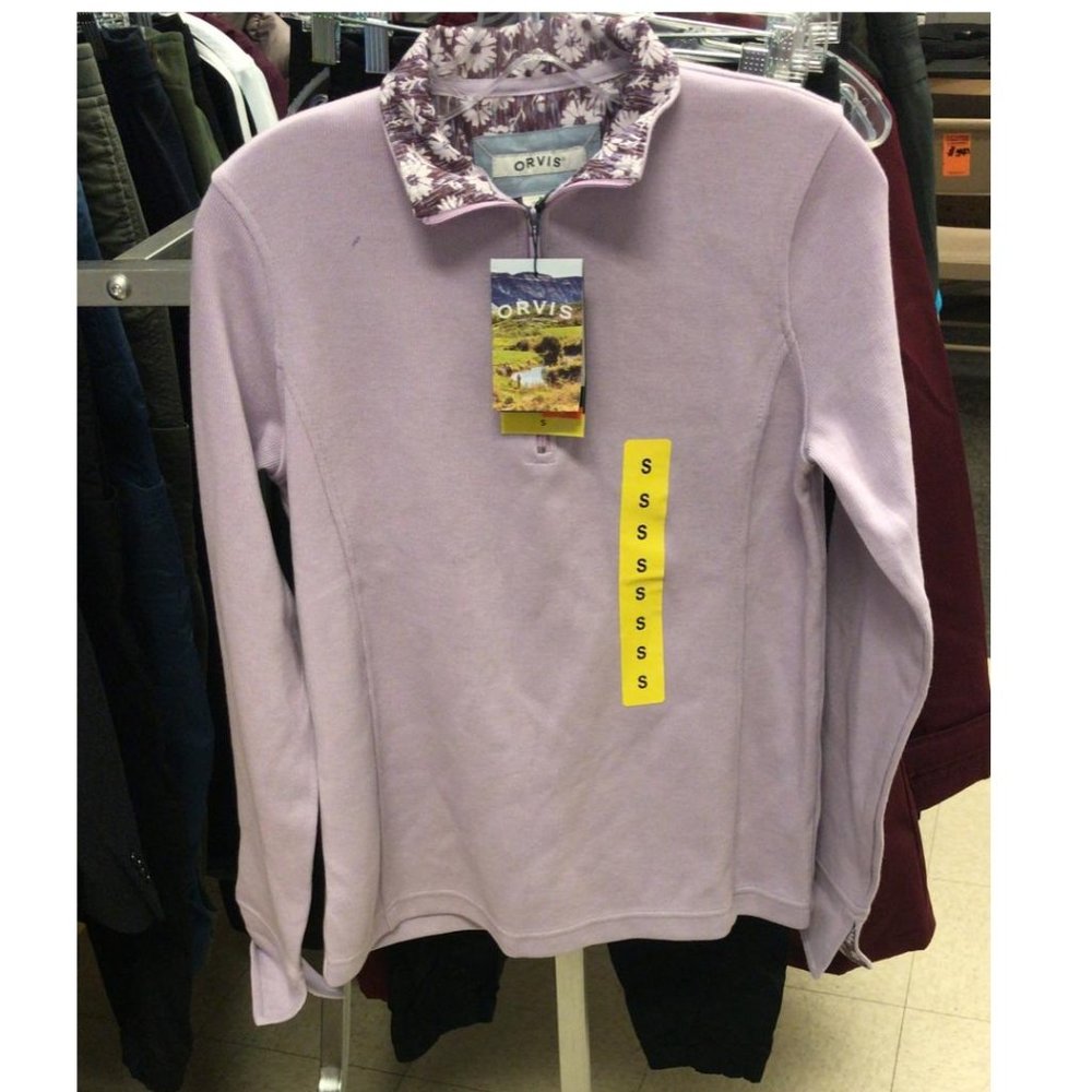 Orvis Women's Softest Print-Trimmed Quarter-Zip - Picture 3 of 3